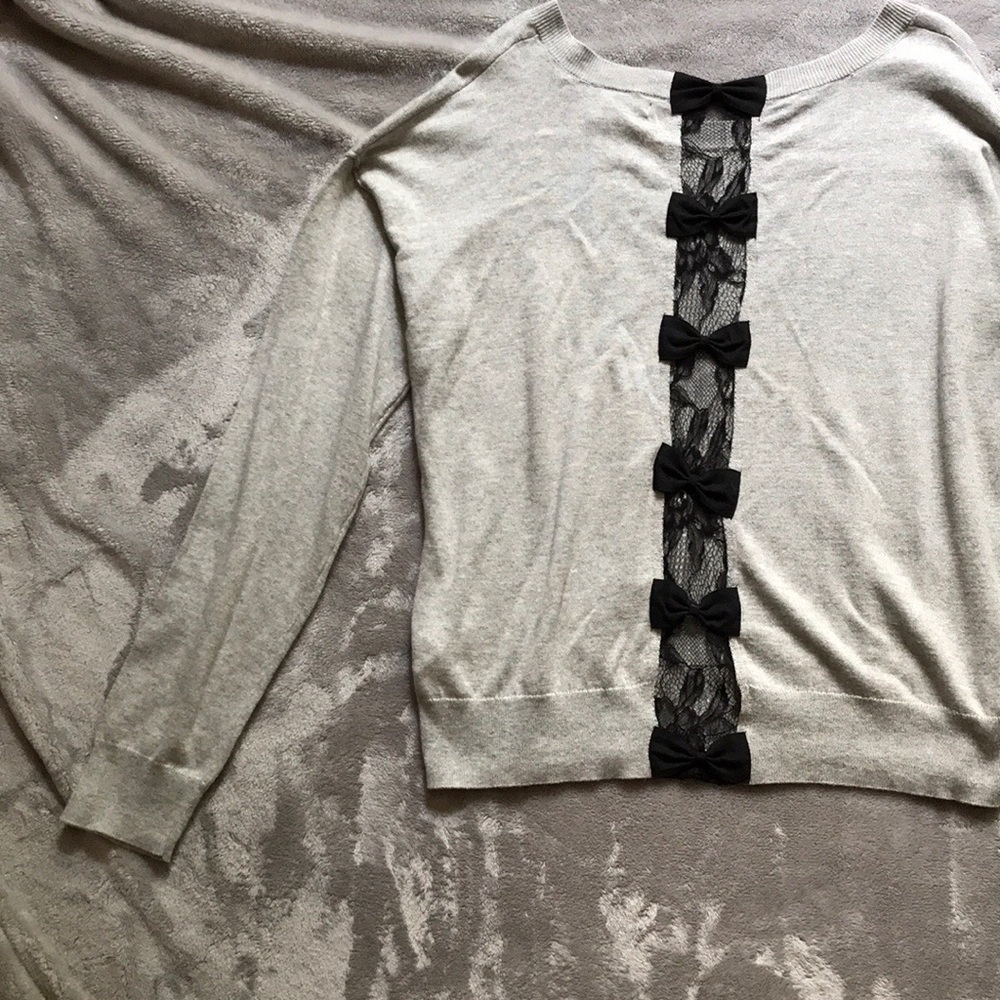 NWOT Lauren Conrad Lace Bow Sweater
